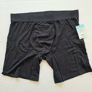 Tommy John Second Skin Boxer Briefs Mens L Black Modal Stretch Comfortable NWT